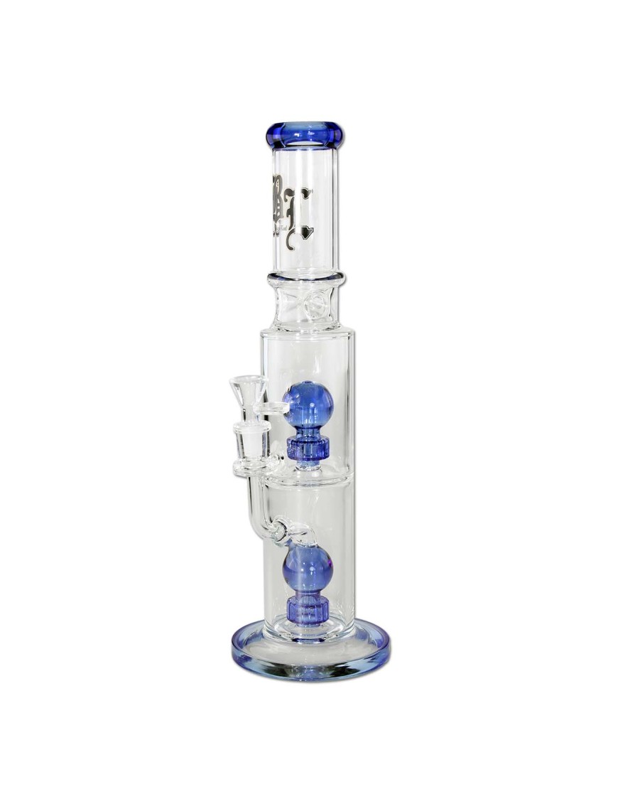 Bong con Doppio Percolator "Blue Hour" - Black Leaf