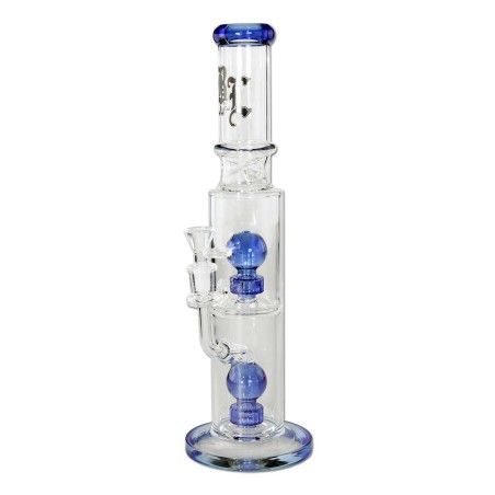 Bong con Doppio Percolator "Blue Hour" - Black Leaf