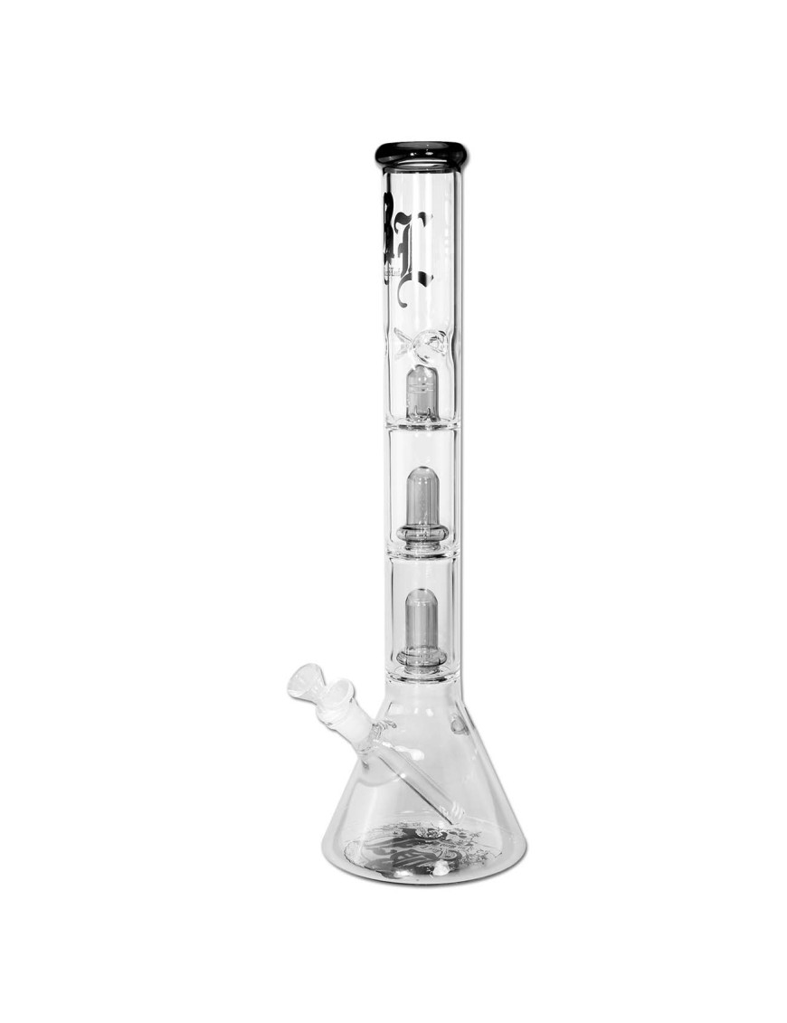 Beaker Icebong con Doppio Percolator a Ufo - Black Leaf