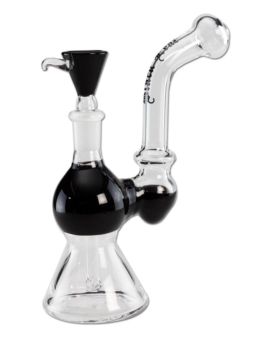 Bong in vetro con Hole Diffuser - Black Leaf