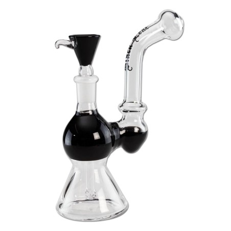 Vidrio Bong con difusor de agujero - Hoja negra