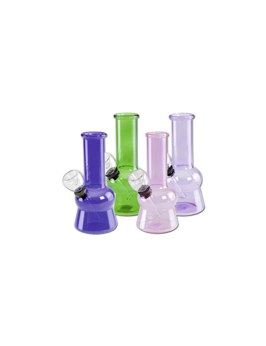 Mini-Bong aus transparentem farbigem Glas