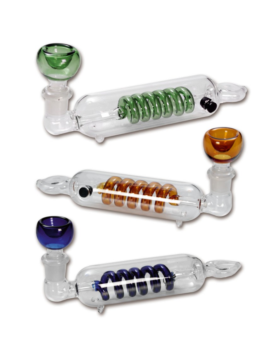 Glass pipe with spiral