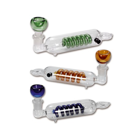 Glass pipe with spiral