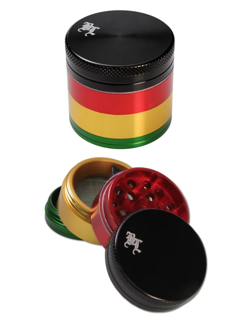 Grinder "Rasta" 4 aluminum parts - Black Leaf