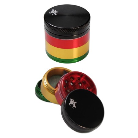 Grinder "Rasta" 4 aluminum parts - Black Leaf