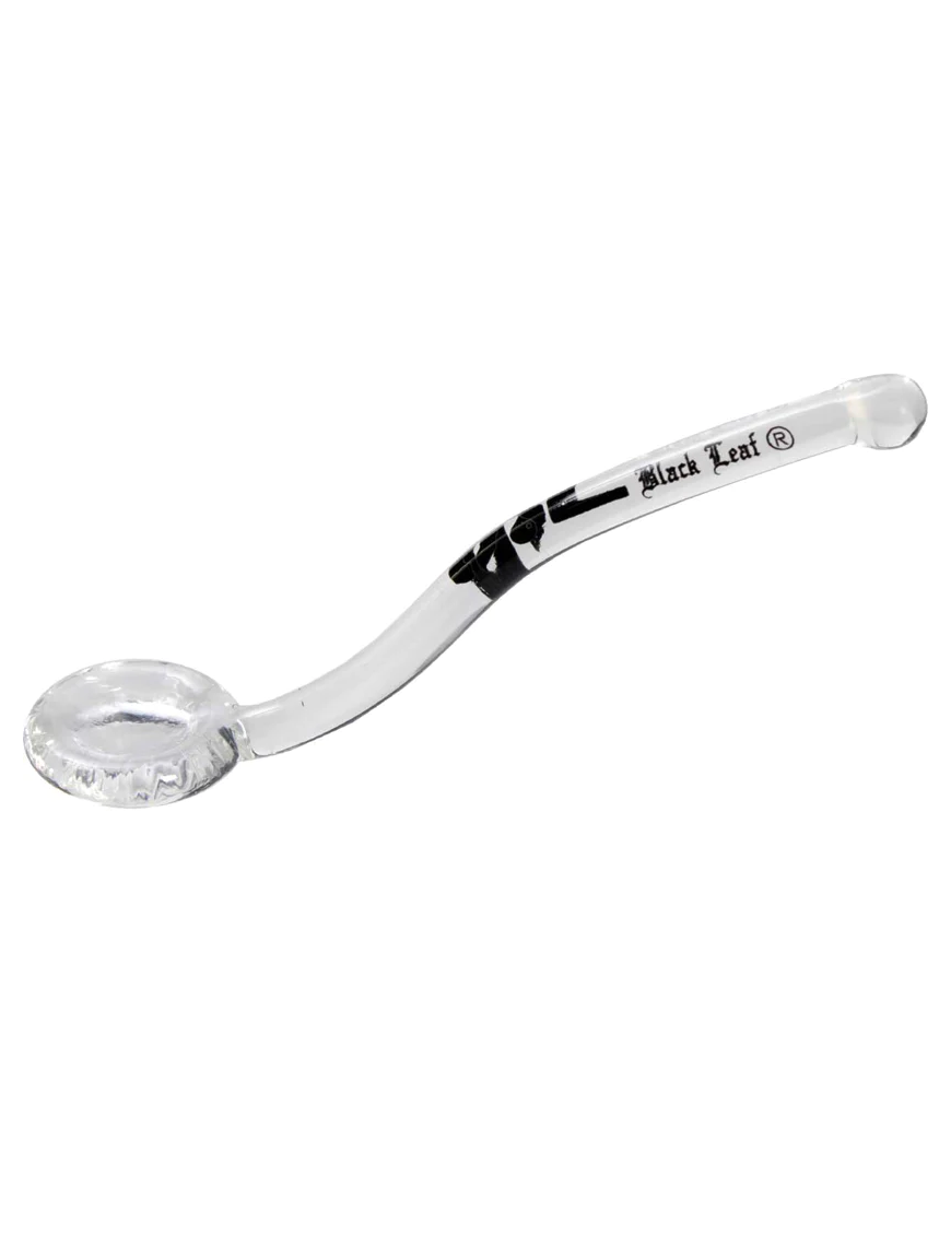 Glass Spoon - Black Leaf