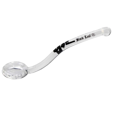 Glass Spoon - Black Leaf