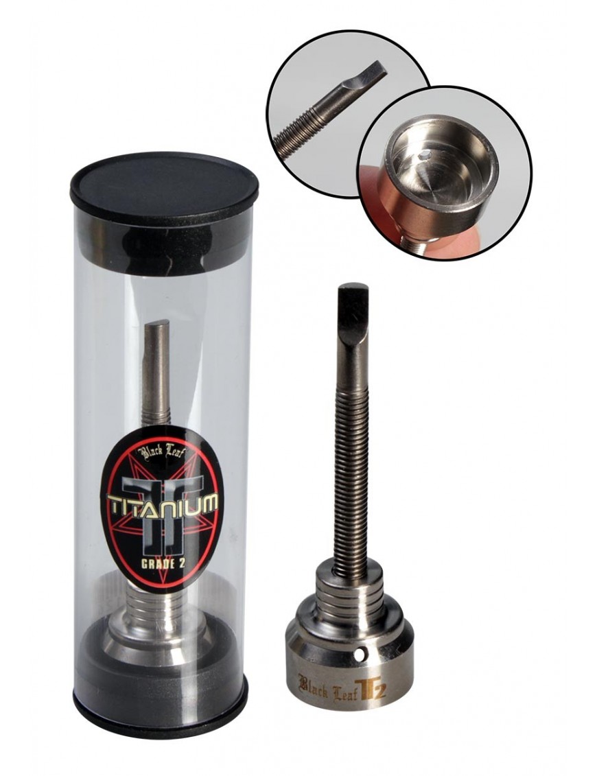 Titanium Carb Cap Dabber Mini - Hoja negra