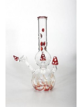 Ice Bong Glass - Mushroom rojo