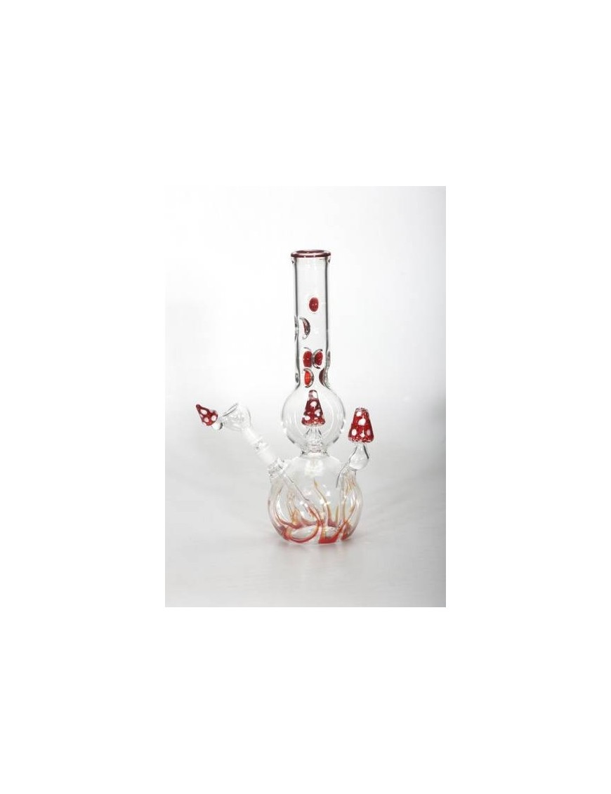 Ice Bong Glass - Mushroom rojo