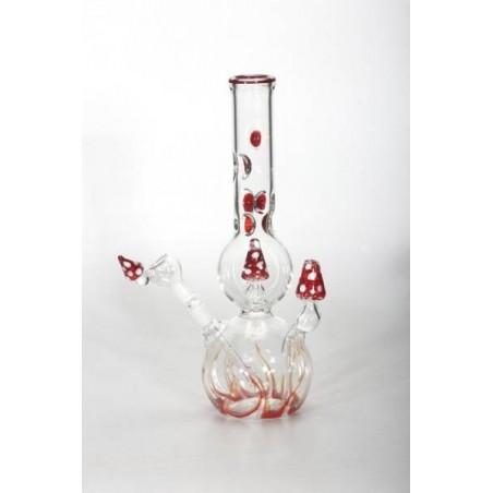 Ice Bong Glass - Mushroom rojo