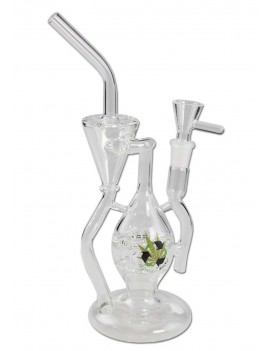 Recycle Bong con Doppio Disco Diffusore - Black Leaf